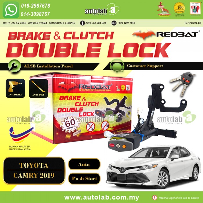 Redbat Double Lock Toyota Camry 2019, Auto, Push Start